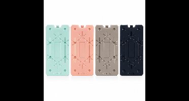 Benza Koelelement Set van 4 – 350 g per stuk – 25 x 14 x 1,5 cm – Herbruikbare Koelblokken voor Koelbox, Lunchbox & Picknick – 4 Kleuren