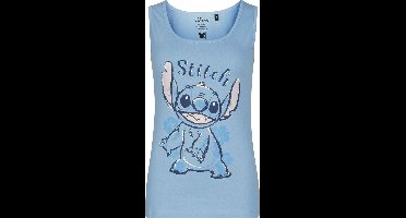 Lilo & Stitch Flowered Stitch Sketch Dames Tanktop - lichtblauw - XL