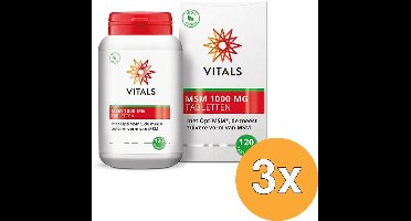 3x Vitals MSM zwavel 1000 mg (120 tabletten)