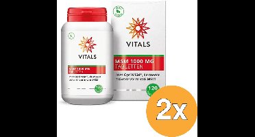 2x Vitals MSM zwavel 1000 mg (120 tabletten)