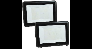 LED bouwlamp zwart - Voordeelset 2 stuks - 200W - 16000 lumen - Met beugel