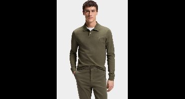 BOSS Orange Polo lange mouw Groen Passerby 10256683 01 50507704/325