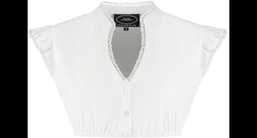 Dirndl Blouse Oktoberfest - Wit - Met Kapmouwtjes en Kant - Dames - Maat S