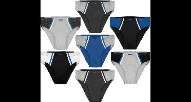 BRUBAKER 7-pack Herensportslip - Gekleurde Katoenen Slip - Retro Broek zonder Opening - Herenondergoed voor Dagelijks Dragen en Sporten - Kleurenmix Blauw, Zwart, Grijs, Wit - Maat XXL