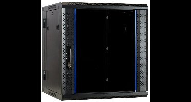 DSIT 12U wandkast (kantelbaar) met glazen deur 600x600x635mm (BxDxH) - serverbehuizing - serverrack - serverkast - 19 inch