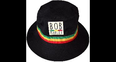 Bob Marley - Tricolor Stripes Bucket hat / Vissershoed - L/XL - Zwart
