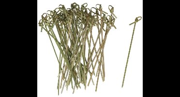 Gerimport Hapjes/sate prikkers/spiesjes - bamboe hout - 96x stuks - 15 cm - hittebestendig - amuse/bbq/feestje - cocktailprikkers
