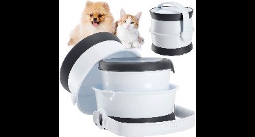 Curver Voedselcontainer Travelkit Hond en Kat - 1,5L - 17x19x18cm - Wit/grijs