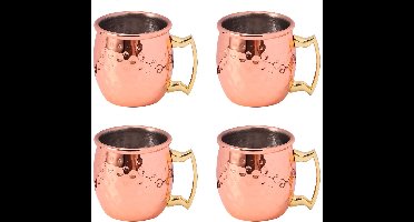 Boraboi® Set van Mini Bekers met Koperen Afwerking voor Koude Dranken en Elegant Cadeau