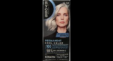 SYOSS Permanent Coloration 12-59 - Haarverf - Permanente Haarkleuring - Cool Platinum Blond – Grijsdekking – Vermindert Haarbreuk - 1 Stuk