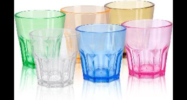 Smoakez - Kunststof drinkglazen set van 160 ml voor picknick camping feesten BBQ (6 stuks)