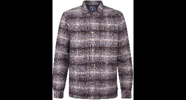 Petrol Industries - Heren Geruit Overshirt Menominee - Bruin - Maat XXL