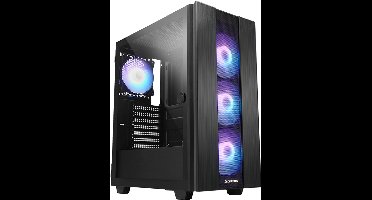 Chieftec Hunter 2 // Black, ATX Gaming case, T Glass, 4xRGB fan, w/USB Type C