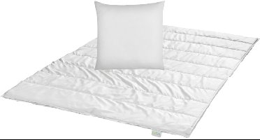 Bodyprotect set 155 x 220 cm winterdekbed en 80 x 80 cm hoofdkussen | ECOLine beddengoedset uit dekbed en kussen | warm dekbed | allergievriendelijke hoes van microvezel | wasbaar op 40 graden | wit
