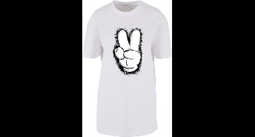 Mickey Mouse Victory - Oversize Dames Oversized T-shirt - wit - S