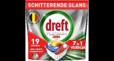 Dreft Vaatwastabletten Platinum Plus All In One Citroen - 19 stuks