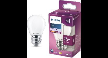Philips LED lamp - Kogellamp met E27 fitting - Koelwit licht: 4000K - 40W - Mat glas