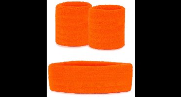 Zweetbandjes - Neon oranje - Set - 3dlg.