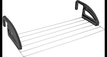 Tomado - Droogrek Click - 3 meter drooglengte - Ophangen aan radiator, deur, douchewand of balkon - Breedte en lengte aan te passen - Zwart & zilvergrijs