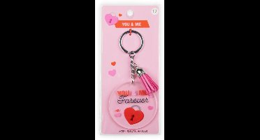 Sleutelhanger met kwastje | Acryl sleutelhanger – You & me