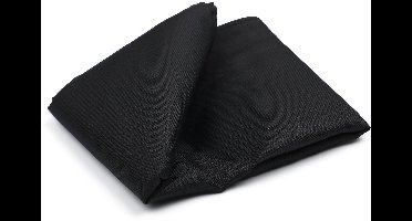 Suitable Zijde Pochet Zwart - Maat - Heren - Pochetten gemaakt van zijde - 25x25 cm