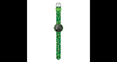Accutime Minecraft horloge LED rond met verwisselbare batterij.