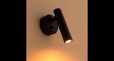 LED Wandlamp - Bedlamp met schakelaar | Zwart | 2W | 140 lumen | Niet dimbaar | 3000K - Warm wit (830)