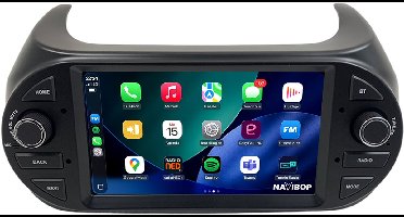 Geschikt voor Fiat Qubo (2008 t/m 2019) | 4+64GB 8-CORE | 7 inch Android 15.0 CarPlay autoradio | Draadloos CarPlay & Android Auto | Externe microfoon | Bluetooth & WiFi | NAVIBOP NB-4315 | Bouwjaar 2008 t/m 2019
