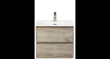 Dante Badmeubelset 60 cm - Craft Oak - Keramische Wastafel Wit Cover