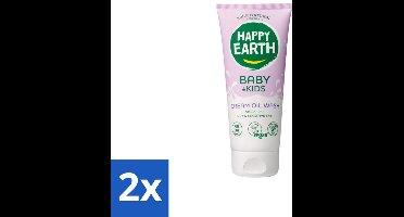 Happy Earth – Cream Oil Wash – 100% Natuurlijk Baby & Kids – 200 ml - Voordeelverpakking - 2 stuks