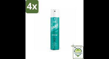 Taft - Strong 2 - Junior Haarspray - Milde maar sterke fixatie - 250 ml - Voordeelverpakking - 4 stuks - Haarspray - Sterke fixatie