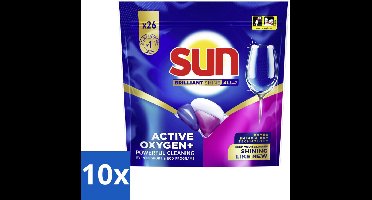 10 x Sun - Vaatwascapsules - Brilliant Shine All-in-1 - 26 capsules - Vaatwasmiddel - Vaatwascapsules - Glans - Reiniging - Anti-kalk