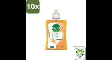 10 x Dettol - Handzeep - Nourish - Honing & Vanille - 250 ml - Grootverpakking - Antibacteriële Handzeep - Handzeep Met Honing - Handzeep Met Vanille - Verzorgende Handzeep - Manuka Honing