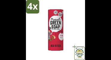 Marcel's Green Soap - Deodorant Stick - Argan & Oudh - Langdurige frisheid - 40 gr - Voordeelverpakking - 4 stuks - Argan & Oudh - Aluminiumvrij