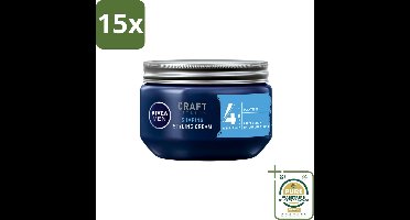 15 x NIVEA MEN - Styling Cream - 150 ml - Grootverpakking - Styling Cream - Mannelijke Styling - Natuurlijke Glans - Haar Fixatie - Gezonde Glans