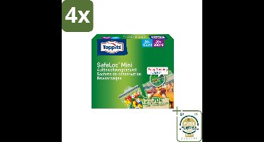 Toppits – Safeloc Mini Zip-Zakjes – 40 Zakjes - Voordeelverpakking - 4 stuks - Herbruikbaar - Herbruikbare zakjes