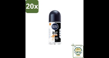 20 x NIVEA MEN - Deodorant Roller - Black & White Ultimate Impact - 50 ml - Grootverpakking - Deodorant Roller - Anti-vlekken - Zweetbescherming - Geurbescherming - Huidbescherming