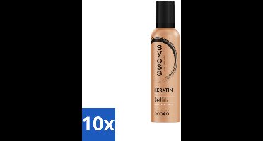 10 x Syoss - Keratin - Haarmousse - Versterkt Haarvezels - 250 ml - Haarversterking - Haarmousse - Styling - Haarverzorging - Keratine
