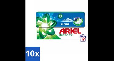 Ariel - 3in1 Wasmiddel Pods - Alpine - 19 Pods - Bulkverpakking - 10 stuks
