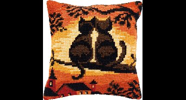 Vervaco - Kruissteekkussen kit - Poezen op tak - PN-0008662 - Borduren - Borduurpakket - Borduurpakket volwassenen - Borduurpakket kind