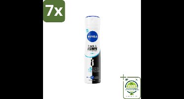 7 x NIVEA – Deodorant Spray – Black & White Invisible Pure – 150 ml - Grootverpakking - Deodorant Spray - Onzichtbare Deodorant - Anti-vlek Deodorant - Huidvriendelijke Deodorant - 48 Uur Bescherming