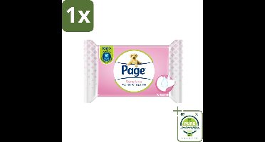 1 x Page – Vochtig Toiletpapier – Sensitive Navulling – 38 doekjes - Vochtig Toiletpapier - Gevoelig Toiletpapier - Sensitive Navulling - Biologisch Afbreekbaar - Plasticvrij Toiletpapier
