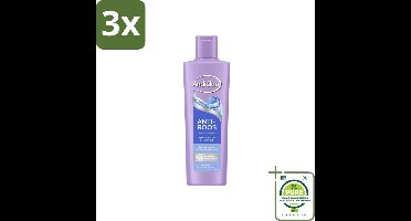 3 x Andrélon – Shampoo – Anti Roos – 250 ml - Grootverpakking - Roos Haar - Roos Hoofdhuid - Anti-roos Shampoo - Menthol Shampoo - Vitamine B3 Shampoo