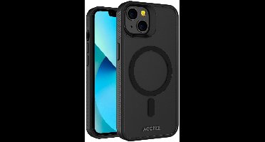 Accezz Hoesje - Geschikt voor Apple iPhone 13 - Frosted Backcover geschikt voor MagSafe - Zwart