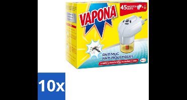 Vapona – Anti-Muggenstekker – 45 nachten - Bulkverpakking - 10 stuks