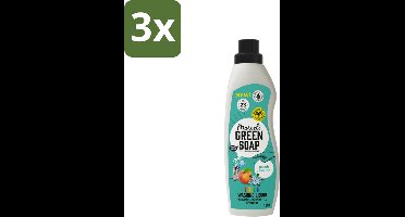 Marcel's Green Soap - Vloeibaar Wasmiddel - Kleur - Perzik & Jasmijn - Effectief & natuurlijk - 23 Wasbeurten - 1 liter - Bulkverpakking - 3 stuks