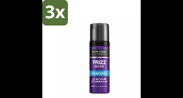 John Frieda – Haarmousse – Frizz Ease Air Dry Waves Foam Styler – Natuurlijk golvend effect – 150 ml - Bulkverpakking - 3 stuks