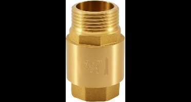 Terugslagklep 3/4 inch messing, binnendraad en buitendraad, geschikt voor pomp, wasmachine en tuinirrigatie