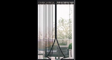 DIKER Vliegengaasdeur, magnetisch, 120 x 220 cm, vliegengordijn, magnetisch, balkondeur, zonder boren, insectenbeschermingsgordijn, klamboedeur, vliegendeuren voor woonkamer, terrasdeur, zwart