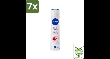 7 x Nivea - Anti-Transpirant Deodorant - Fresh Cherry - 150 ml - Grootverpakking - NIVEA Deodorant - Anti-transpirant - Deodorant Spray - Kersengeur - 48 Uur Bescherming